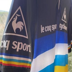 TALL Vintage Le Coq Sportif Cyclisme cycling jersey - M TALL. Made in Italy.